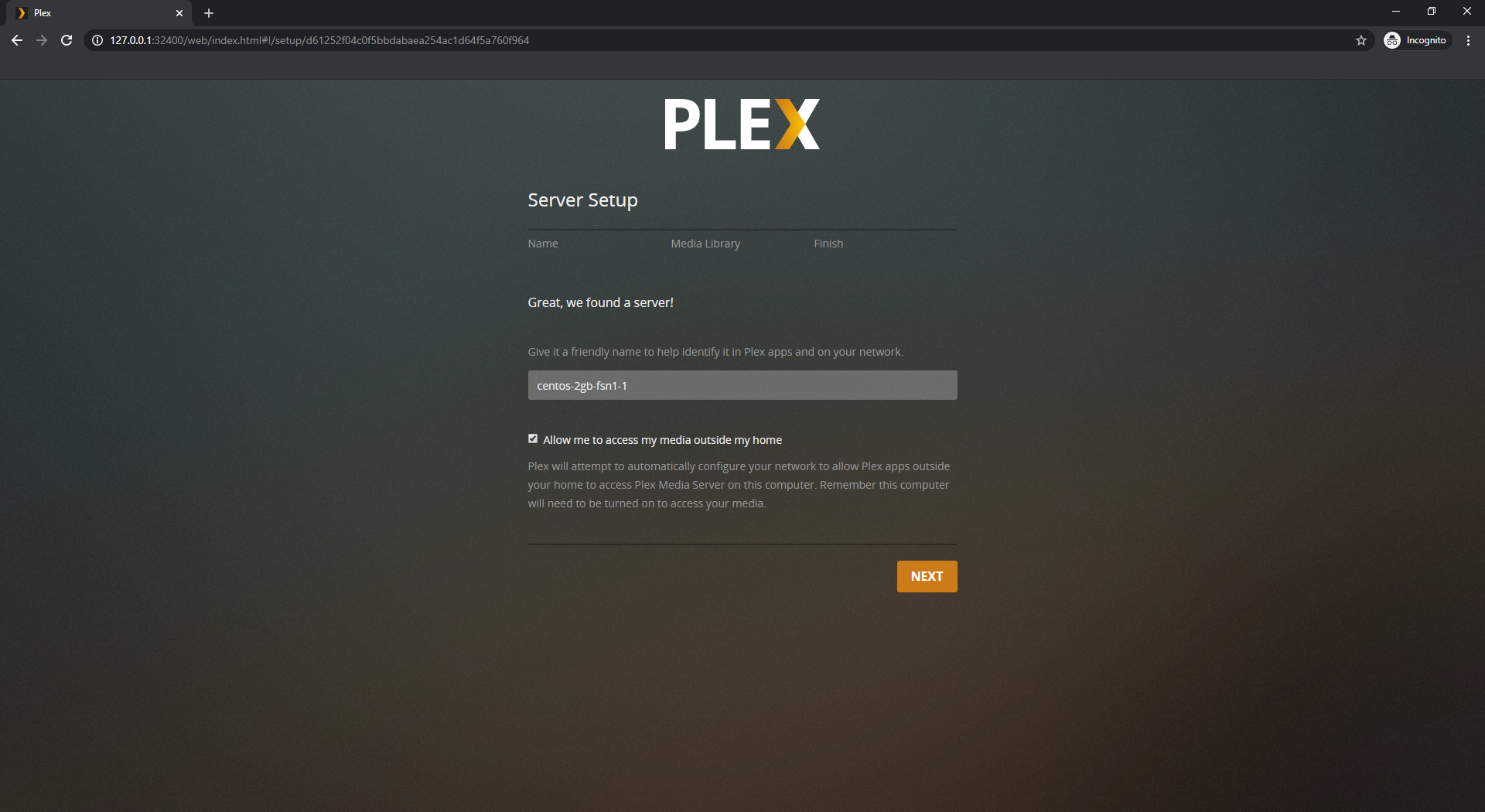configure plex media server