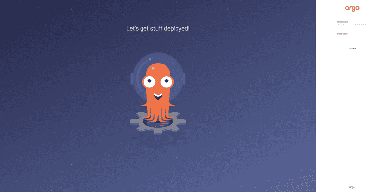 Argo Login Screen