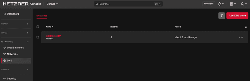 HETZNER DNS