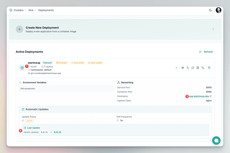 Edka application deployment