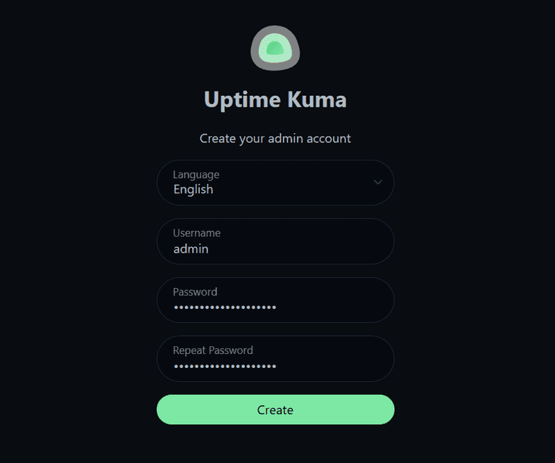 Uptime Kuma login