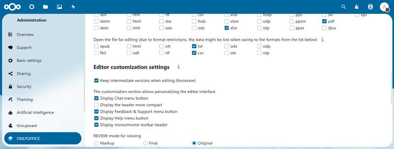 2 common settings modes