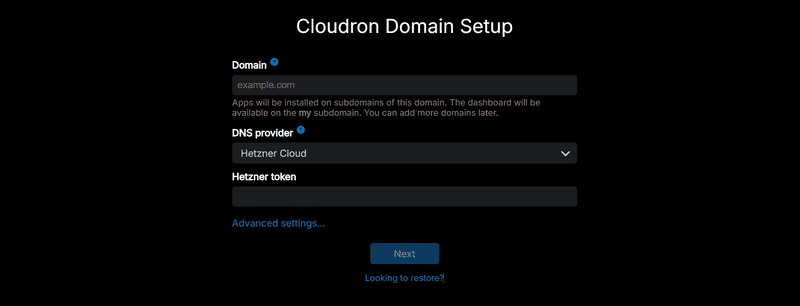 Cloudron's initial website