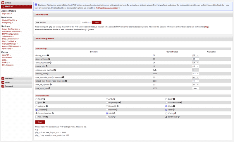 konsoleHPHPConfiguration