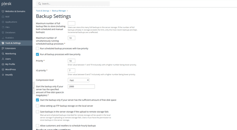 Backup Settings