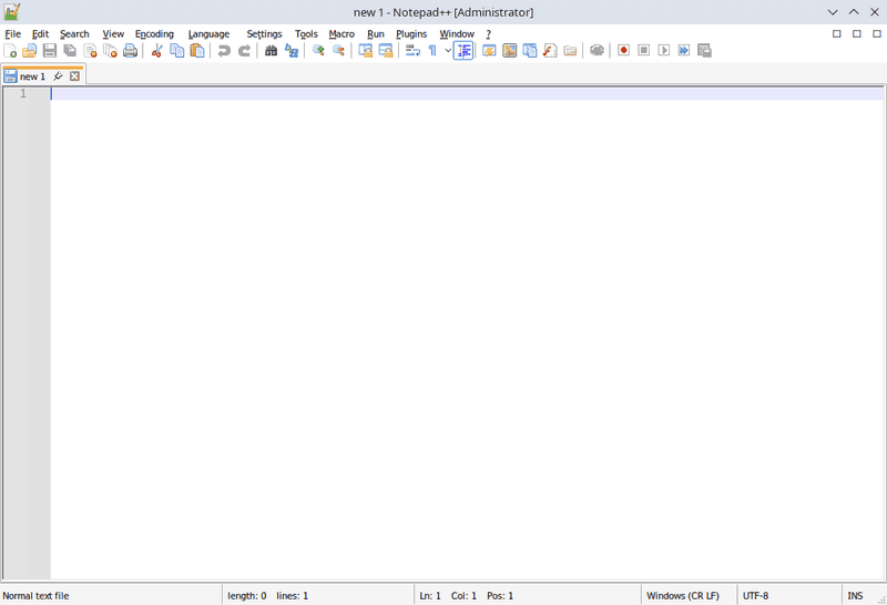 Notepad++ main window