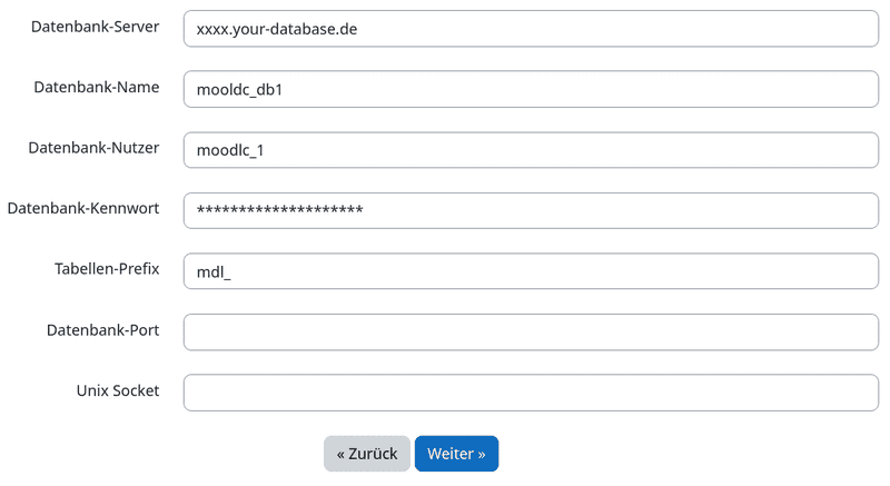 07 Moodle database login de