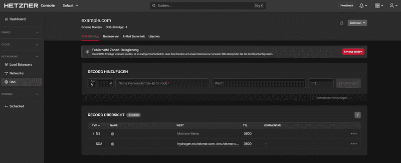 dns records in hetzner console de dns records in hetzner console de