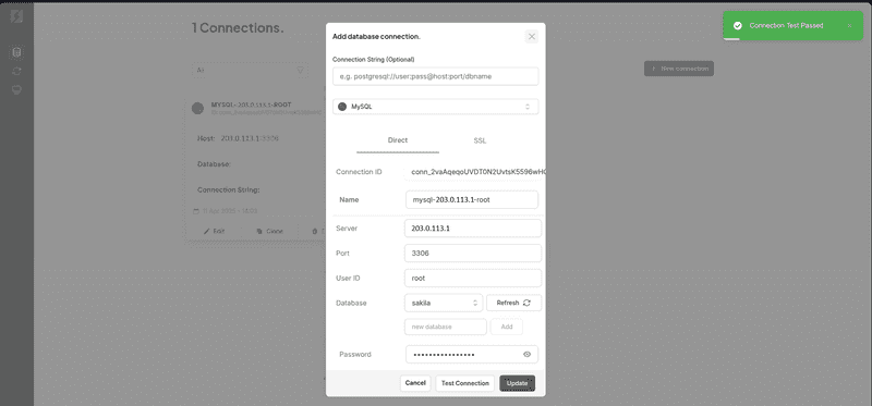 create source connection