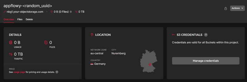 Copy the URL of your Bucket