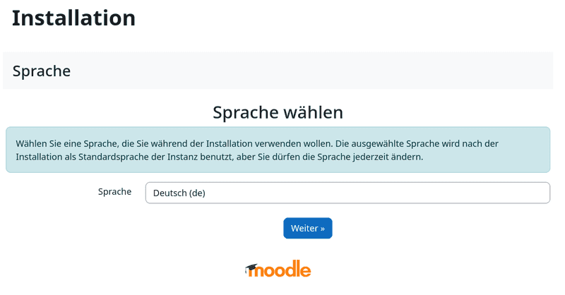 04 Moodle installation language de
