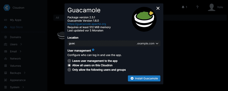 Guacamole install