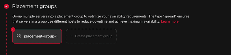 Hetzner Placement Group