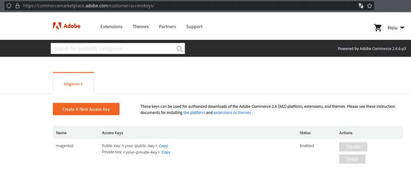 Adobe Marketplace keys overview