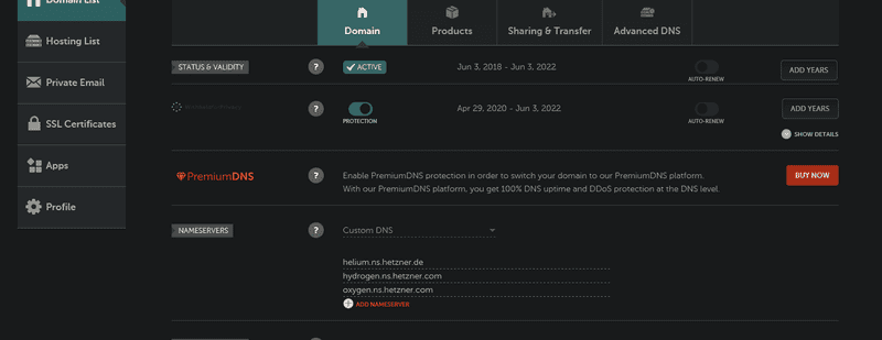 Namecheap DNS settings