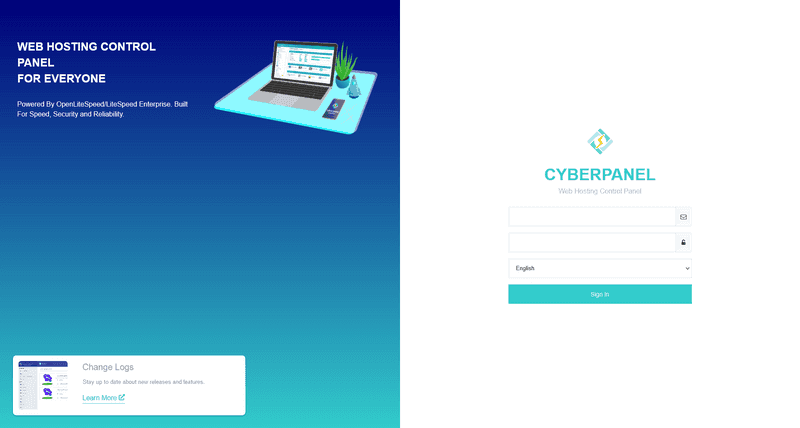 Cyberpanel login page