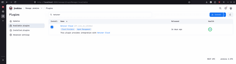 Install Hetzner Plugin