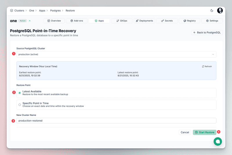 Edka PostgreSQL cluster