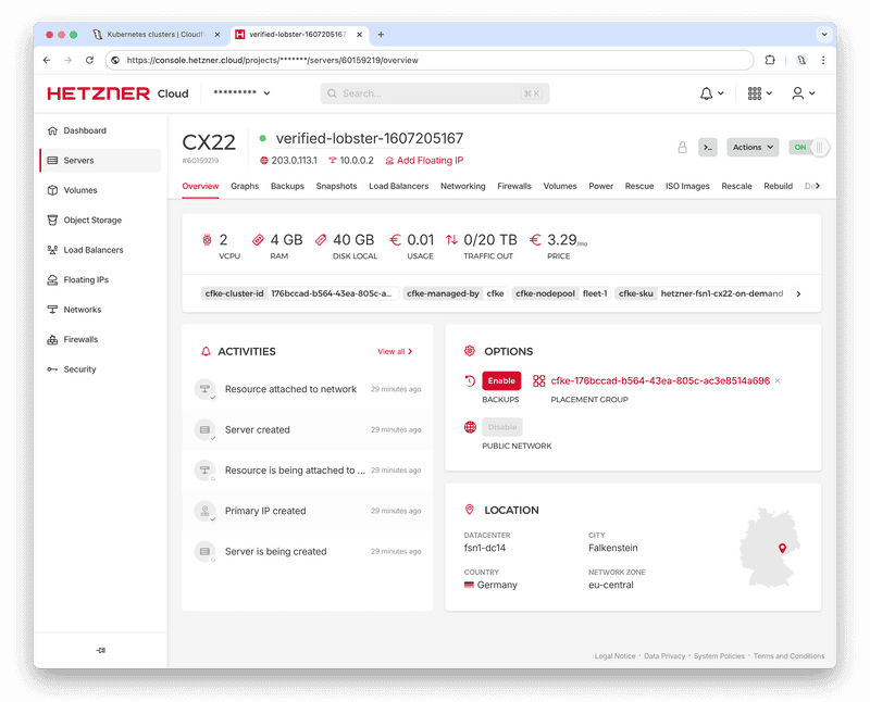 Nginx container running on Cloudfleet Kubernetes Cluster