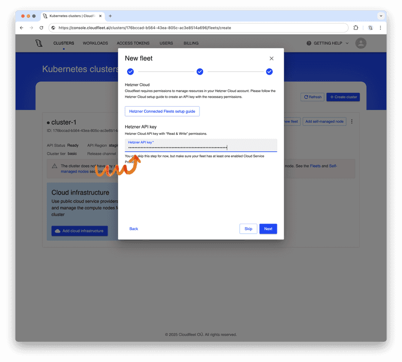 Cloudfleet - Kubernetes Clusters - Nodepool list