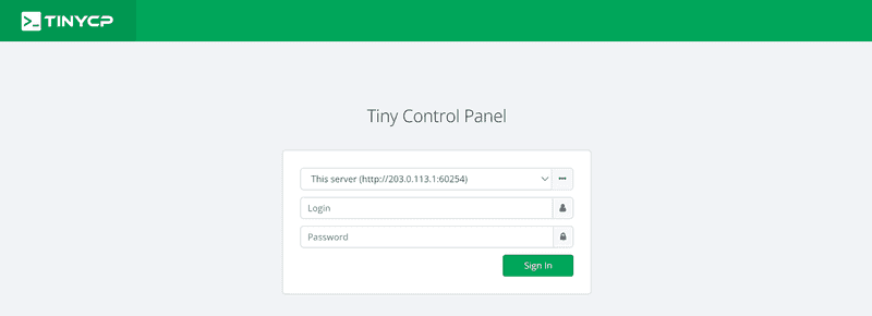 TinyCP Panel