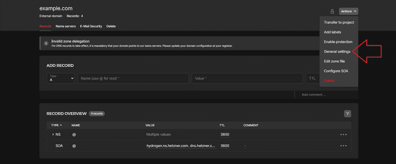 dns action share across projects en dns action share across projects en
