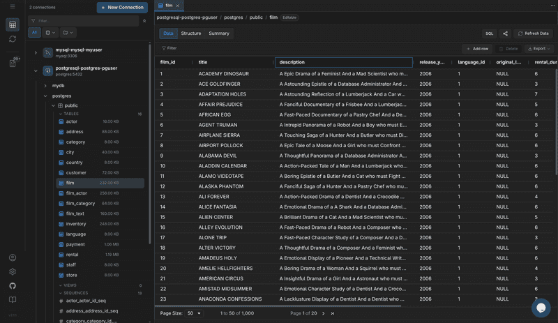 data explorer
