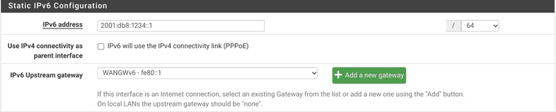 pfSense WAN IPv6