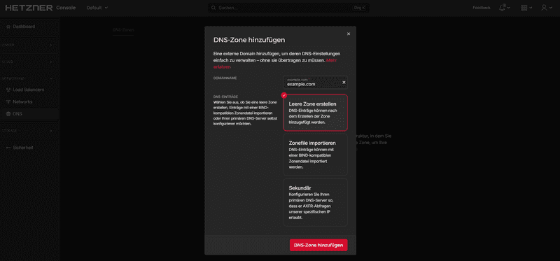 dns create zone de dns create zone de