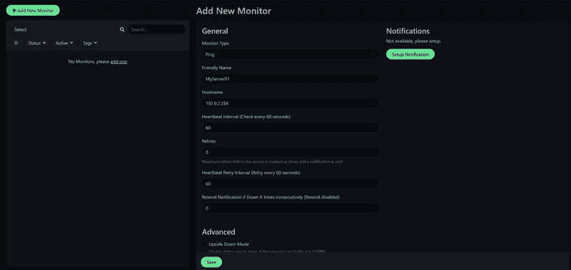 Uptime Kuma another Server monitoring