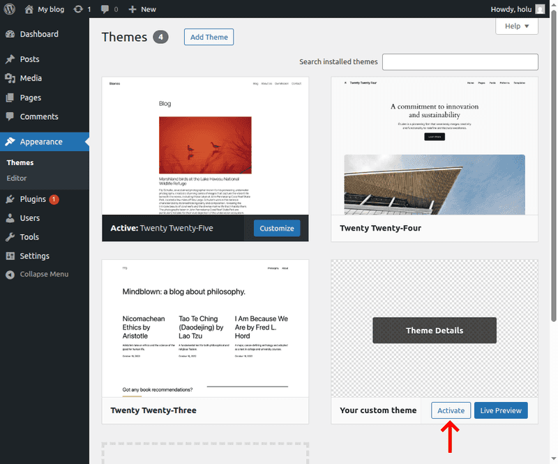 wordpress dashboard themes