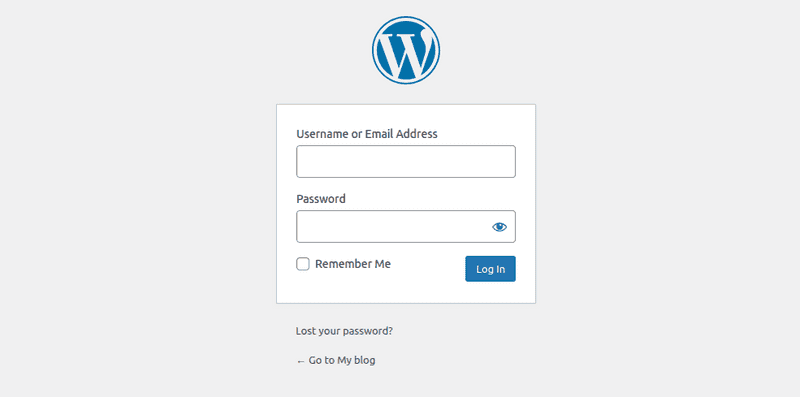 wordpress login form