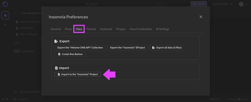 Insomnia - import spec