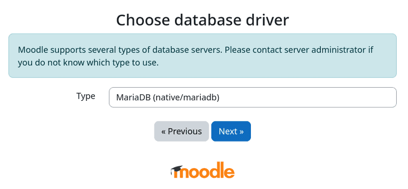 06 Moodle database type