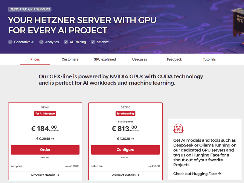 Dedicated GPU Servers From Hetzner